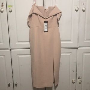 BCBG Maxazria off-the-shoulder dress